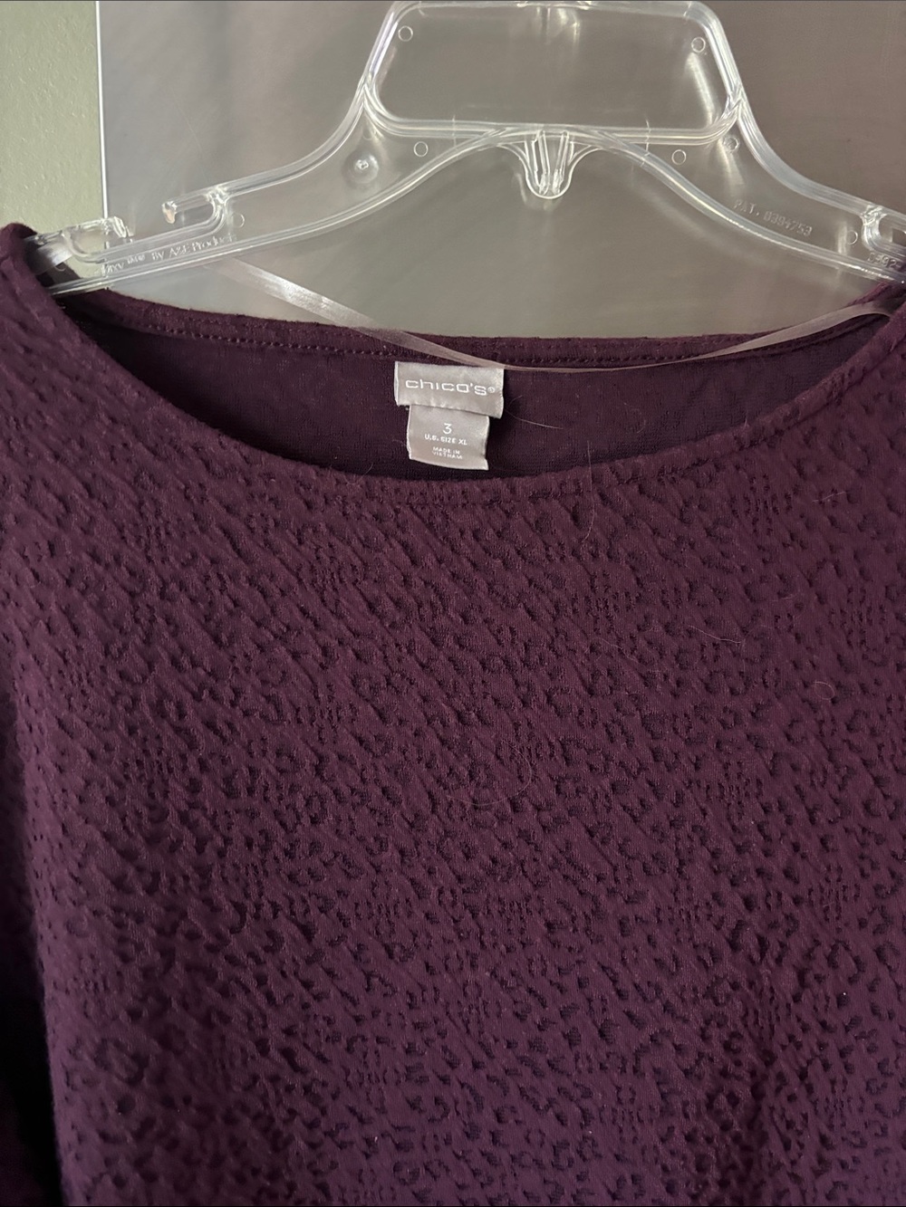 Chico's Textured Tunic in Plum - Picture 3 of 5